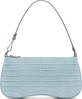 Eva Croc Embossed Faux Leather Convertible Shoulder Bag | Nordstrom