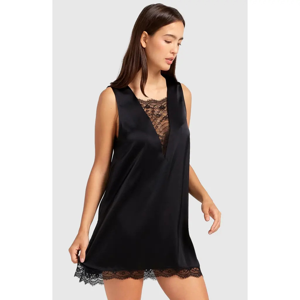 Belle & Bloom After Party Lace Mini Dress in Black at Nordstrom, Size Medium Au | Nordstrom