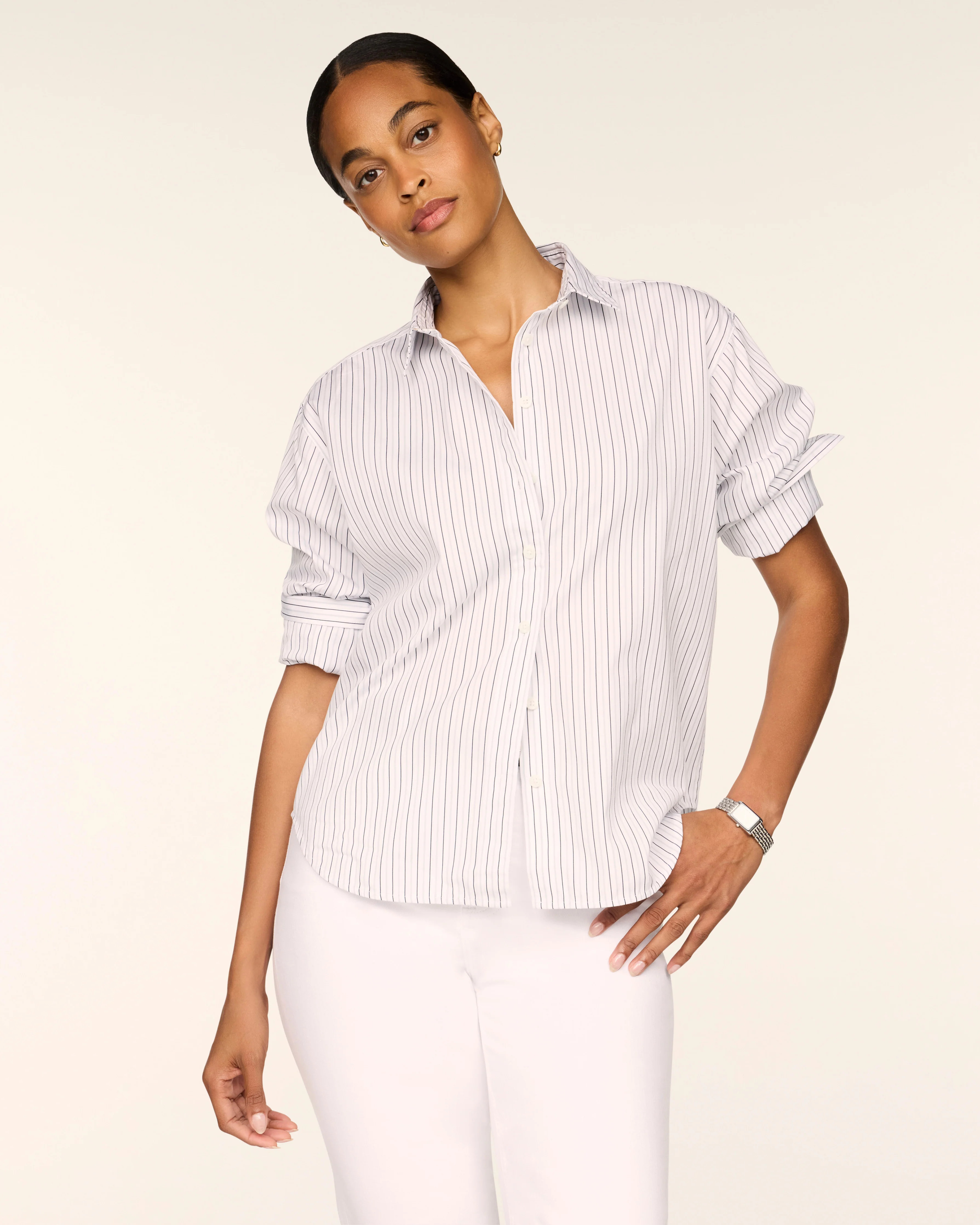 SPANX® Poplin Oversized Button-Up Shirt | Spanx