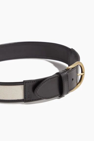 Zaf Belt in Ecru/Black | Hampden Clothing