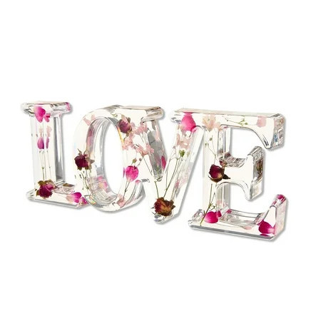 Floral Love Tabletop Decoration, Multicolor, 3", Valentine's Day by Way To Celebrate | Walmart (US)