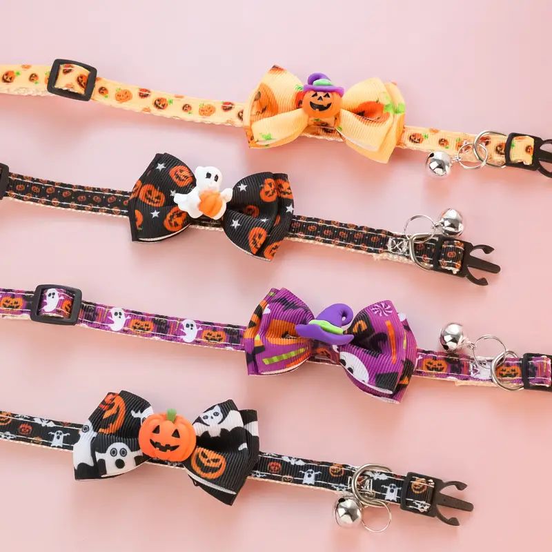 Halloween Design Adjustable Bow Tie Pet Dog Collars Necklace Dog Pet Accessories | Temu Affiliate Program