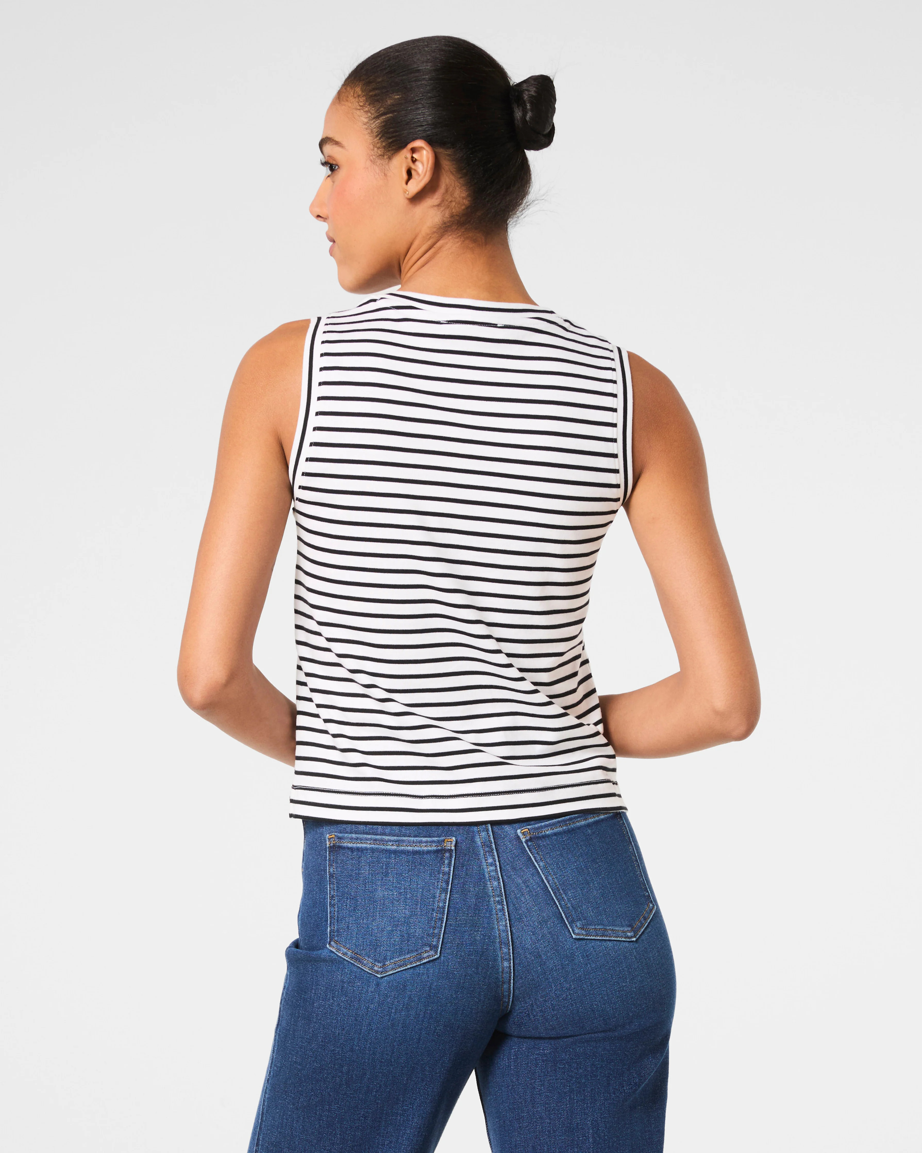 SPANX® Cotton Crewneck Tank Stripe | Spanx