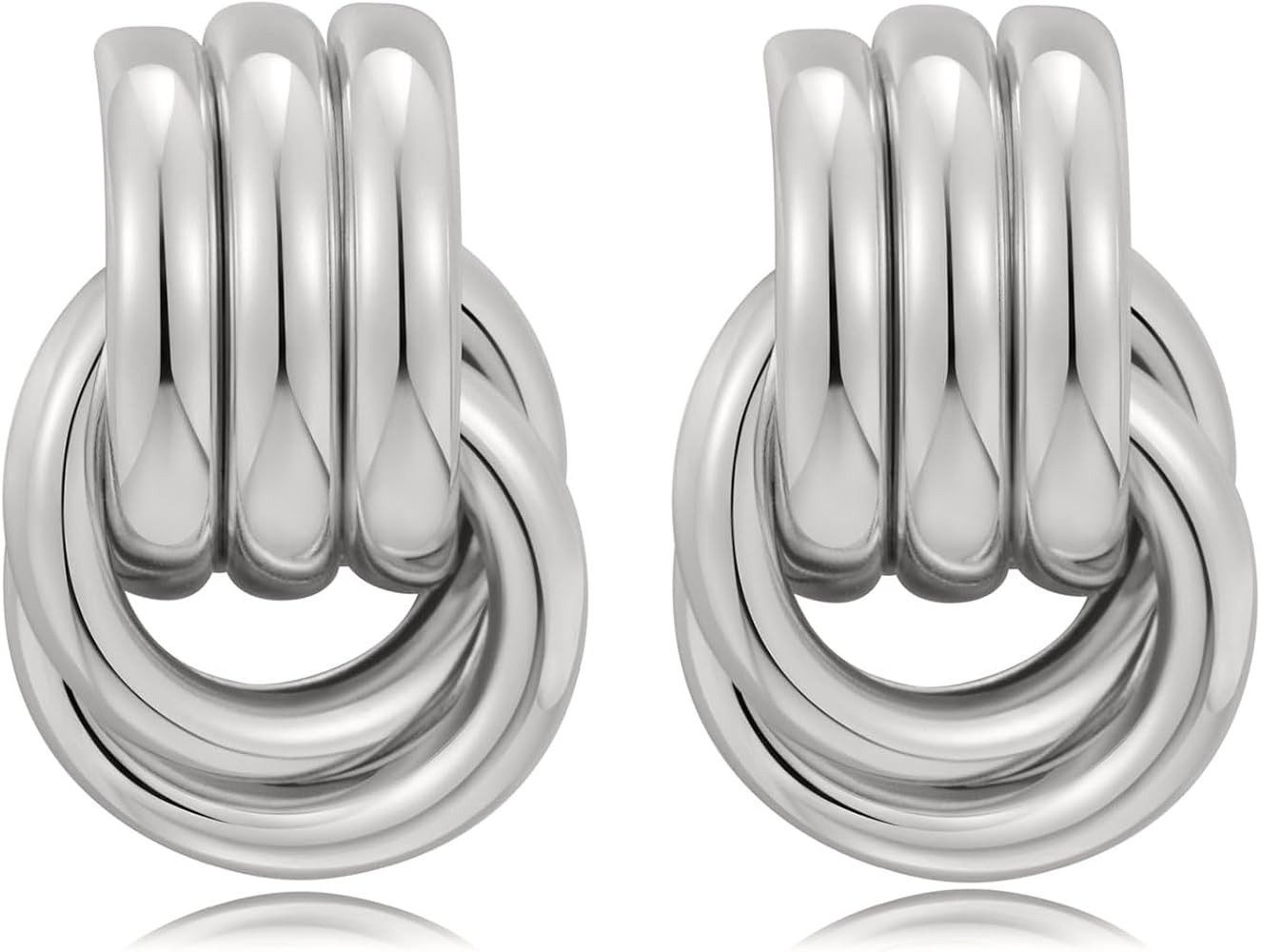 Gold Chunky Knot Earrings for Women,Statement Geometic Fashion Drop Earrings Minimalist Trendy Da... | Amazon (US)