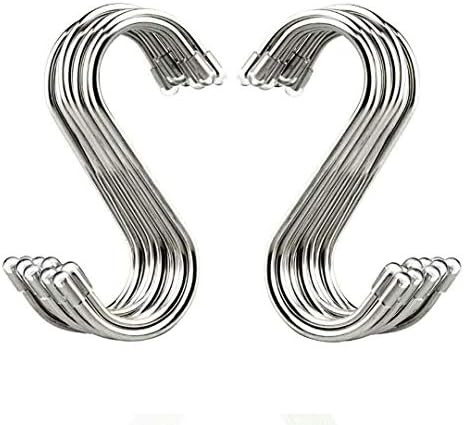 Evob 20 Pack 3.4" S Shaped Hooks Stainless Steel Metal Hangers Hanging Hooks for Kitchen, Work Sh... | Amazon (US)