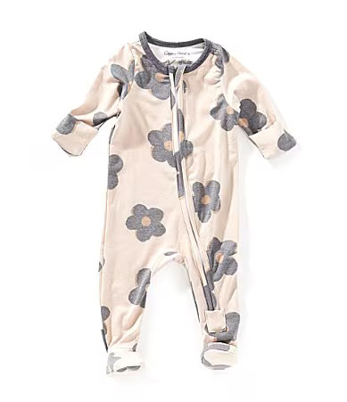Copper Pearl Baby Girls Gemma Floral Print Long Sleeve Zip Front Footie - Newborn | Dillard's