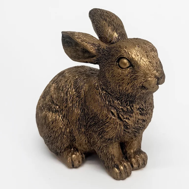 Resin Lying Bunny Tabletop Easter Decoration, Bronze, 2.75", by My Texas House | Walmart (US)