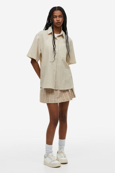 Short-sleeved Linen-blend Shirt | H&M (US + CA)