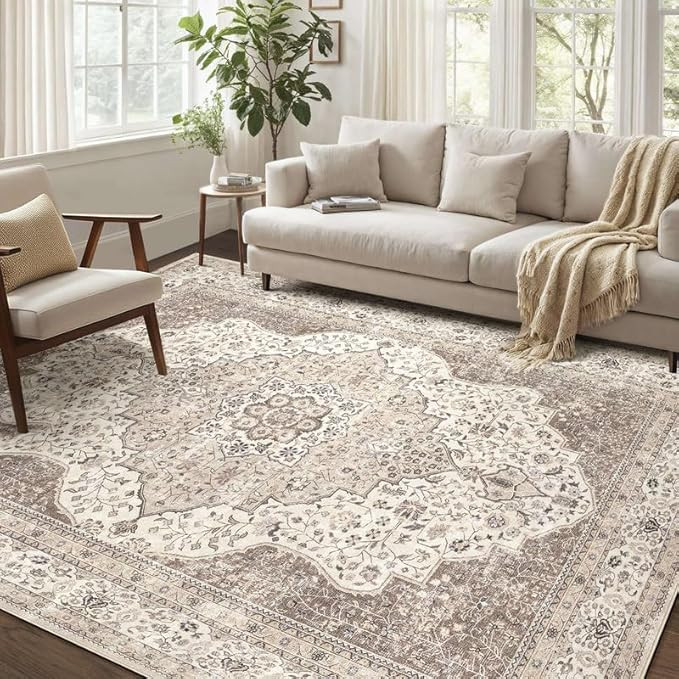 Washable Rug 9x12 Area Rugs for Living Room Bedroom Dining Room Home Office Floor Decor -Stain & ... | Amazon (US)