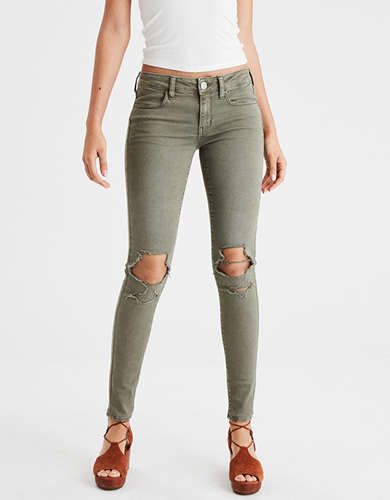 AE Ne(X)t Level Jegging, Washed Olive | American Eagle Outfitters (US & CA)