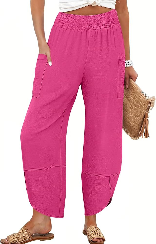 ANRABESS Womens Wide Leg Palazzo Capri Pants 2026 Summer Casual Loose High Waisted Lounge Flowy C... | Amazon (US)