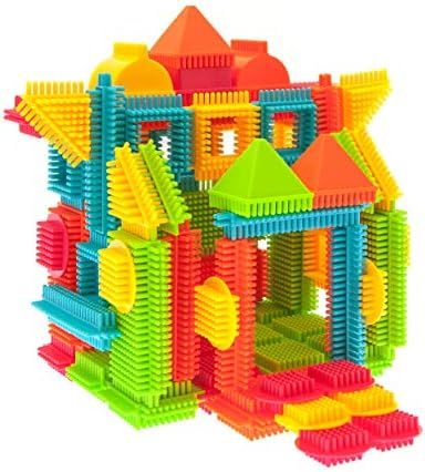 PicassoTiles PTB120 120pc Bristle Lock Tiles Toy Construction Building Blocks STEM Learning Plays... | Amazon (US)