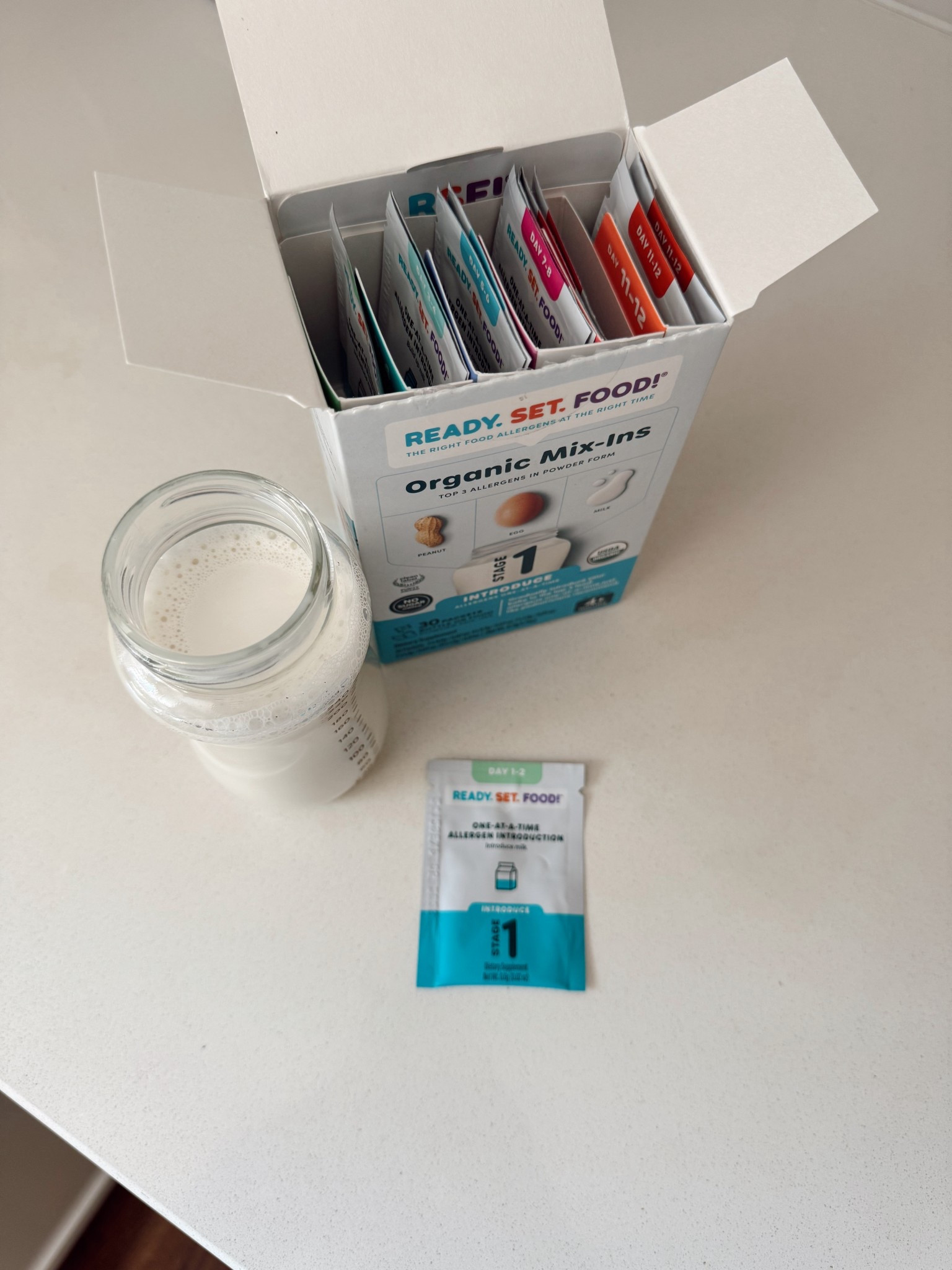 Starting early with allergen introduction has never been easier 💙 We’re using Stage 1 Mix-Ins from Ready. Set. Food!—a safe, science-backed way to introduce peanuts, milk, and eggs to babies 4+ months. Just mix with breastmilk, formula, or baby food and you’re good to go! 👶✨ #ReadySetFood #AllergenIntroduction #BabyHealth #MomLife #LTKBaby #EarlyFeeding #MomHacks #LTKFamily

#LTKFamily #LTKBaby
