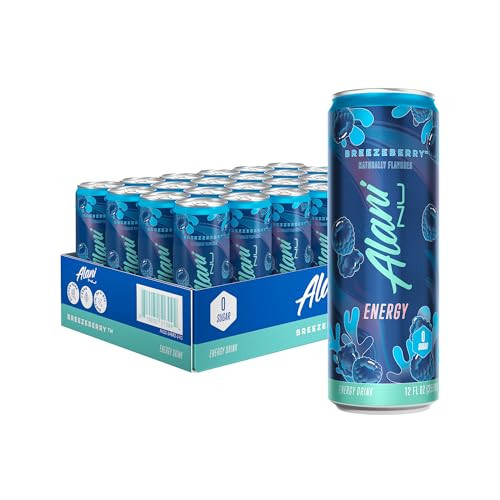 Alani Nu BREEZEBERRY, Sugar Free, Low Calorie Energy Drinks, 200mg Caffeine, Biotin, B Vitamins, Zero Sugar, 10 Calories, 12 Fl Oz Cans, 24 Pack | Amazon (US)