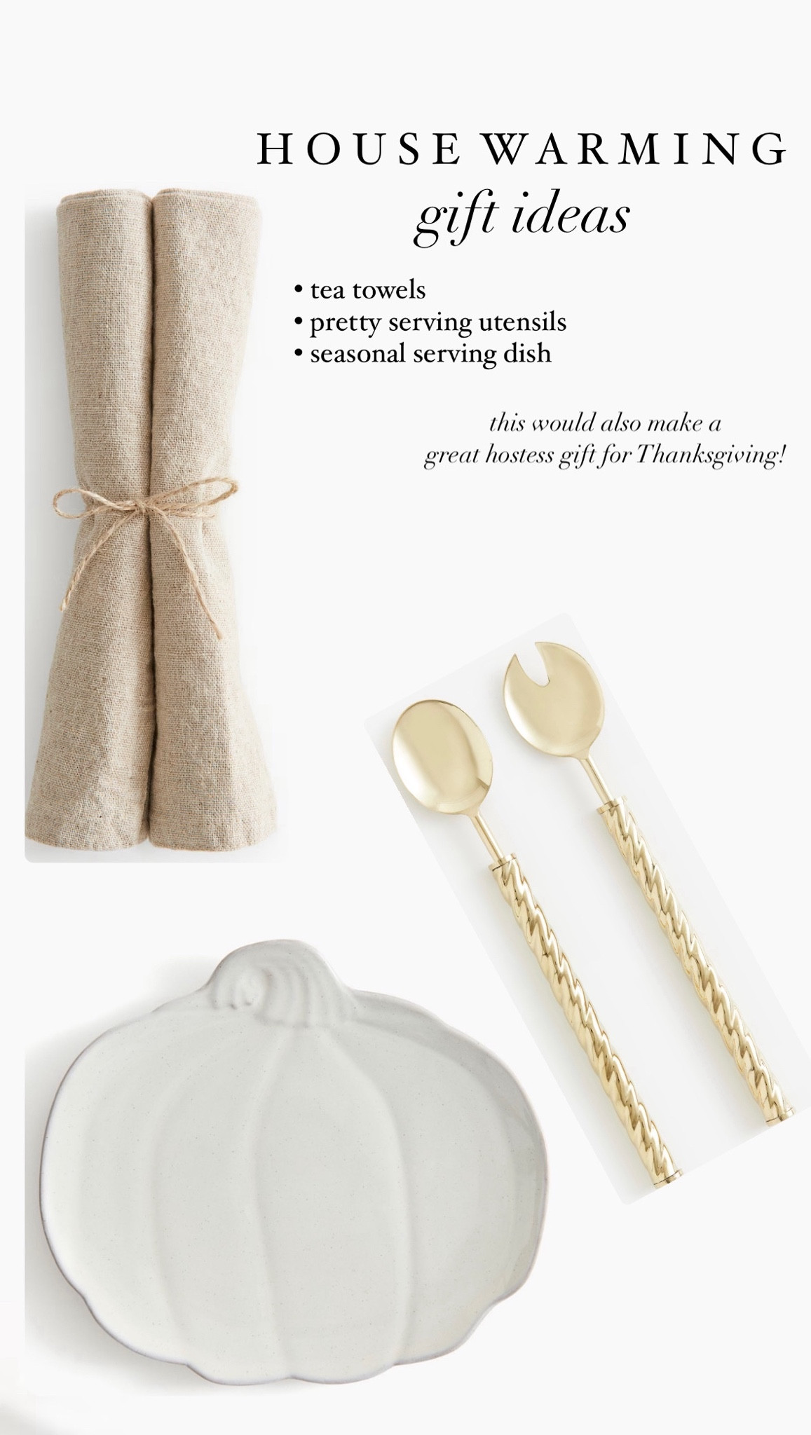 The perfect gift for a house warming or hostess gift for Thanksgiving! A fun seasonal serving dish, serving spoons, and neutral linen napkins ✨

#LTKgiftguide #LTKcasa #LTKautumn