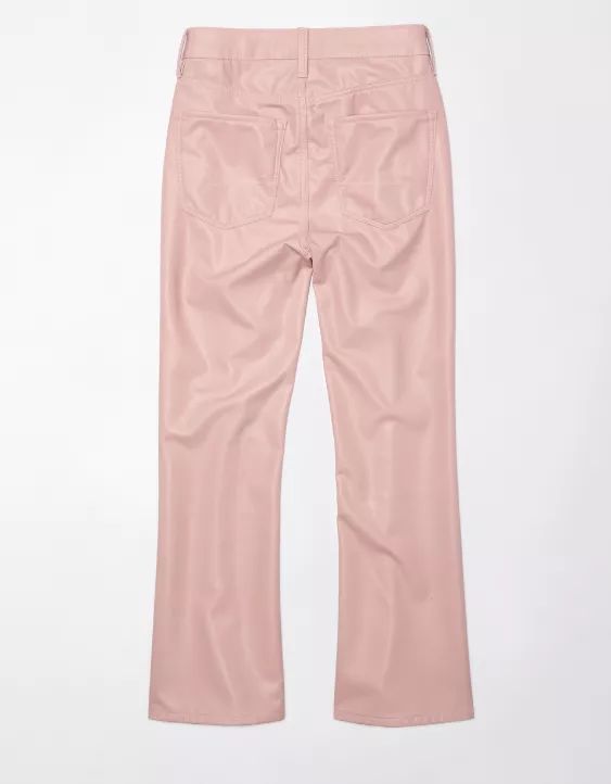 AE High-Waisted Vegan Leather Kick Bootcut Crop Pant | American Eagle Outfitters (US & CA)