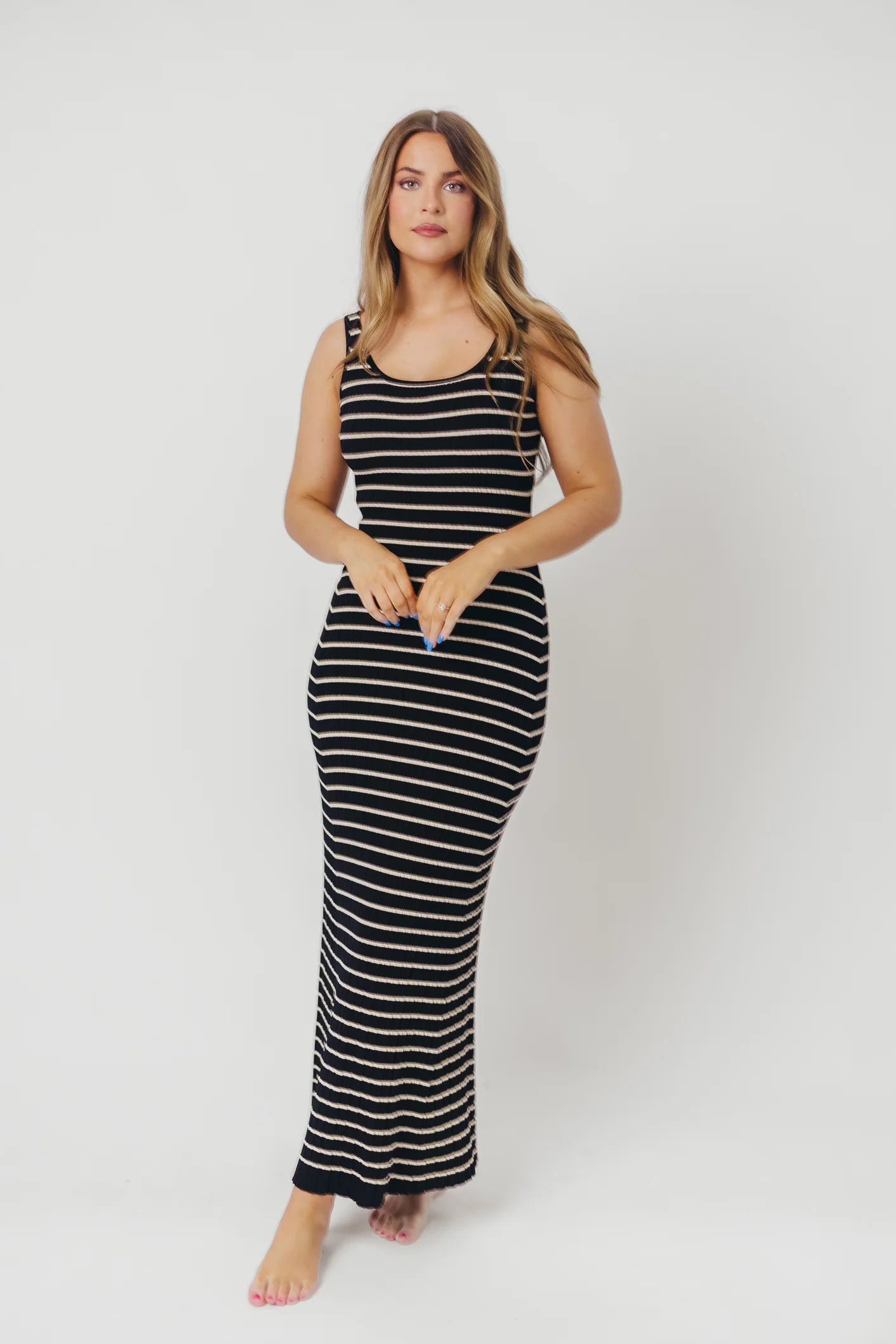 Scarlett Tank Maxi Dress in Black/Cream $30 off for 48hrs! | Worth Collective