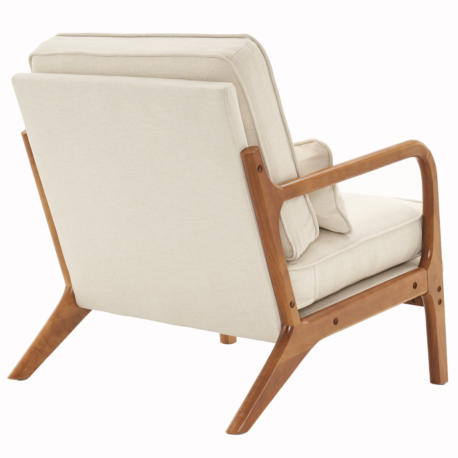 UBesGoo Modern Arm Chair Linen Fabric Upholstered Comfy Reading Accent Chair with Solid Wood Fram... | Walmart (US)