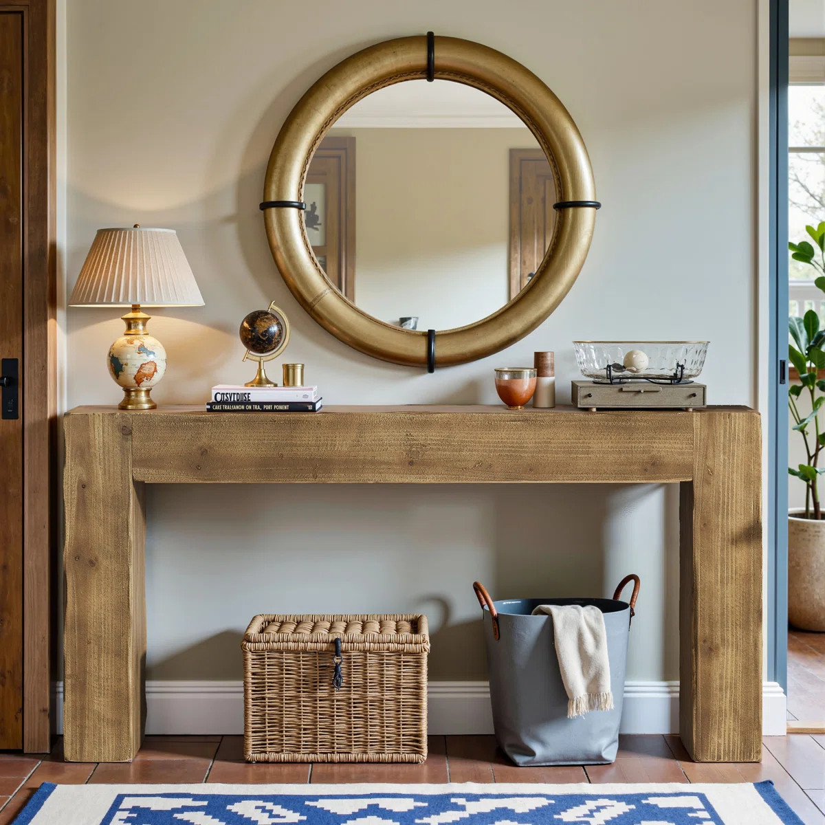 63-Inch Solid Wood Console Table, Farmhouse Entryway Table, Sofa Table | Wayfair North America