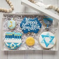 Hanukkah Cookie Gift Box - 6 Cookies | Etsy (US)