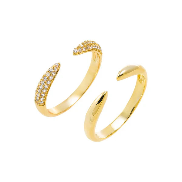 Pave X Solid Double Claw Ring | Adina Eden