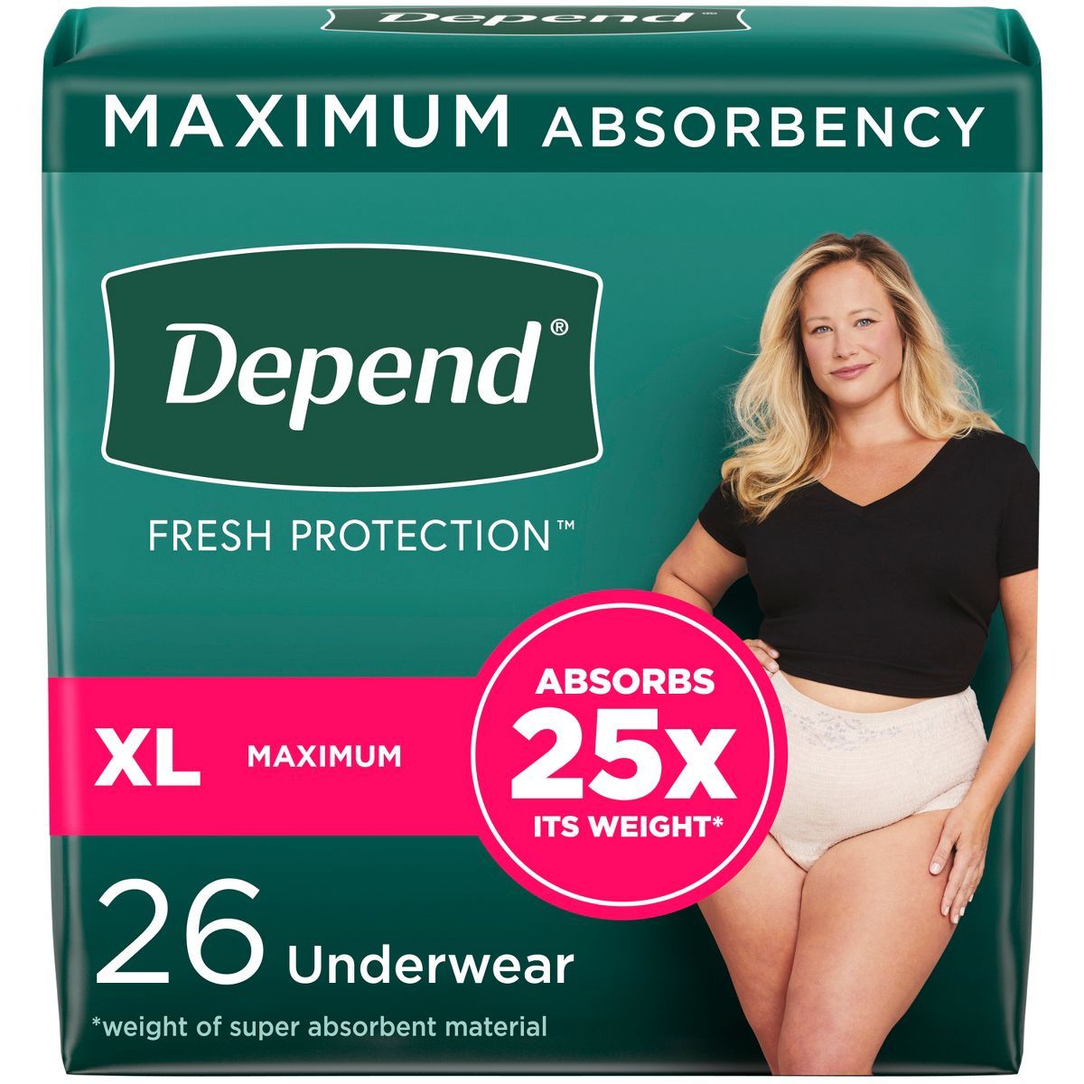 Depend Fresh Protection Adult Incontinence Underwear for Women - Maximum Absorbency - Blush | Target