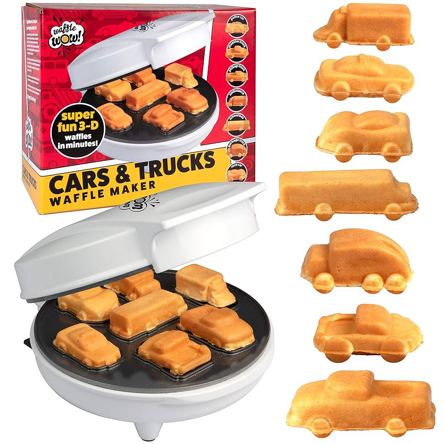 Car Mini Waffle Maker- Make 7 Different Race Cars Trucks & Automobile Vehicle Shaped Pancakes for... | Amazon (US)
