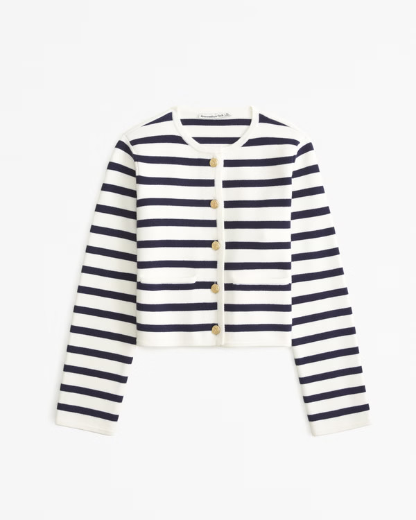 Women's LuxeLoft Crew Sweater Jacket | Women's Tops | Abercrombie.com | Abercrombie & Fitch (US)