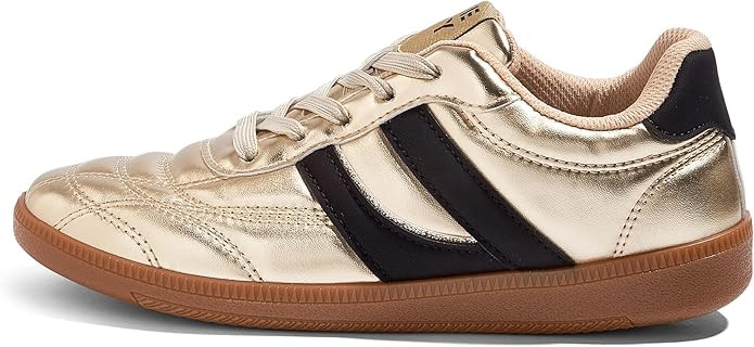 Women's Retro Fashion Sneakers Vintage Leather & Gum Sole Shoes Non-Slip Cushion for Casual, Stre... | Amazon (US)