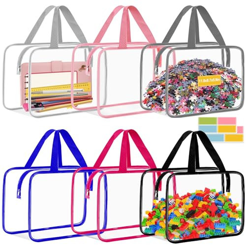 AOBOPLE 6 Pack Extra Large Toy Storage Bags with Zipper,11.8×8.7×5.9in Reusable Clear Toy Organizer Bags with Labels Toy Bags for Lego,Board Games, Building Blocks, Puzzles,Lego Organizers and Storage | Amazon (US)
