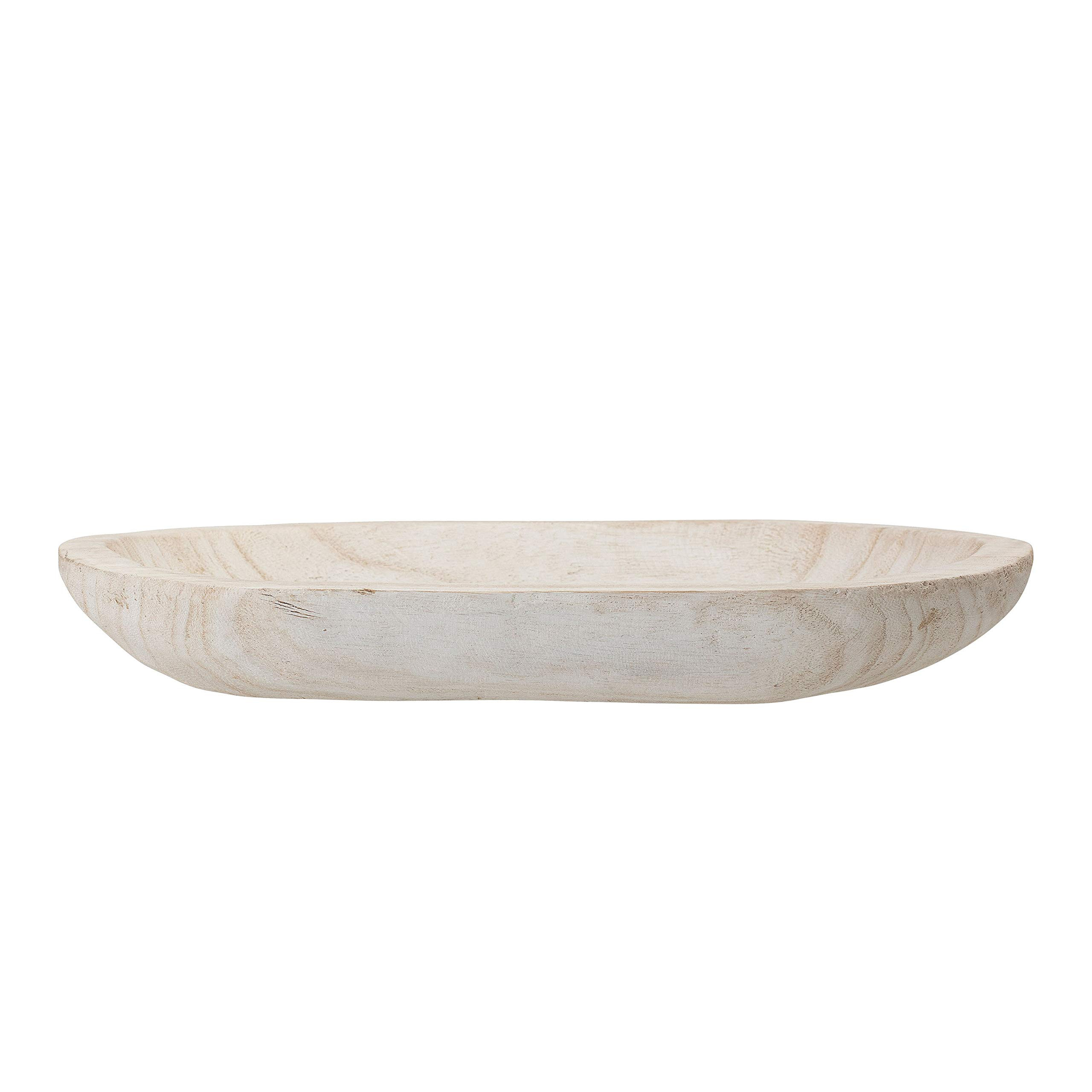 Bloomingville Hand-Carved Paulownia Wood Bowl with Whitewashed Finish | Amazon (US)