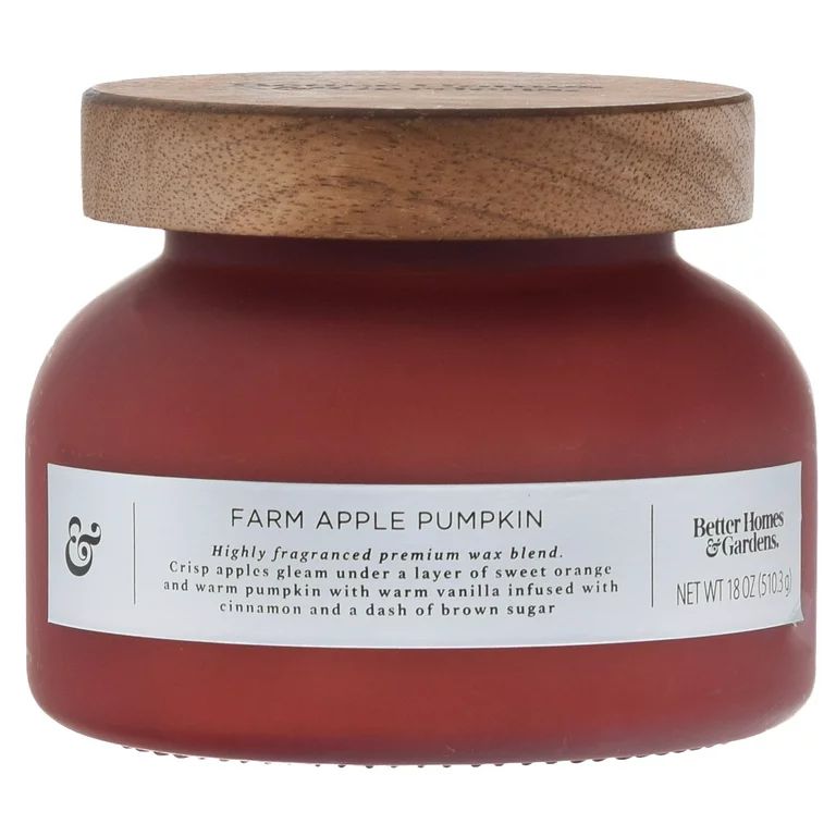 Better Homes & Gardens 18oz Farm Apple Pumpkin Scented 2-wick Frosted Bell Jar Candle | Walmart (US)