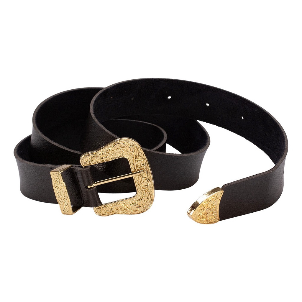 Cinto Feminino Fivela Dourada  Arabesca Com Ponteira | Shopee (BR)