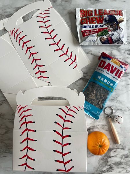 Fill these adorable baseball snack boxes with classic game day treats! ⚾️Big league chew, sunflower seeds, cutie orange 🍊 + even a baseball keychain they can hang on their bat bag! Throw in shelled peanuts, Takis or anything else your players love! ❤️⚾️❤️

Perfect for game day, tournaments, or even party favors!

#LTKfamily #LTKkids #LTKfindsunder50