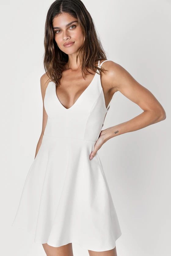 Believe in Love White Strappy Backless Skater Dress | Lulus (US)