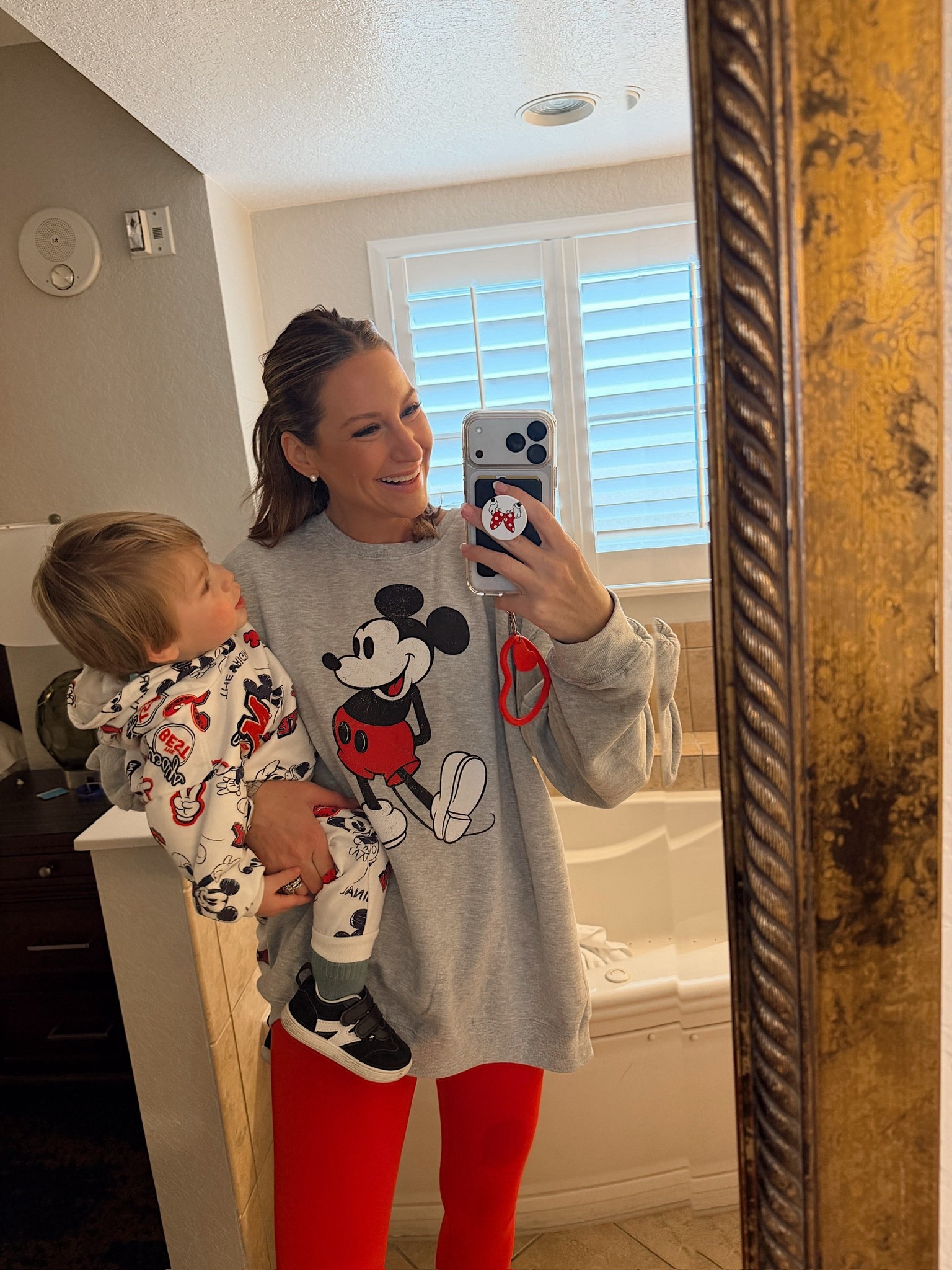 Disney travel ootds for Storm and I! I’m in an xl sweatshirt, small leggings and accessories and Storms outfit is all Amazon. 

#LTKSeasonal #LTKTravel #LTKKids
