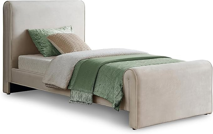 Meridian Furniture SloanCream-T Sloan Collection Modern | Contemporary Velvet Upholstered Twin Be... | Amazon (US)
