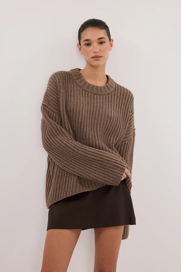 MARLEY CHOC MARLE KNIT JUMPER | DISSH