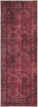 Bloom Rugs Washable Non-Slip 12 ft Runner - Dark Red Traditional Bordered Runner for Entryway, Ha... | Amazon (US)