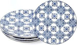 Sonemone 11 Inch Blue Floral Dinner Plates, Set of 4, Large Ceramic Plates for Salad, Dinner, Mic... | Amazon (US)