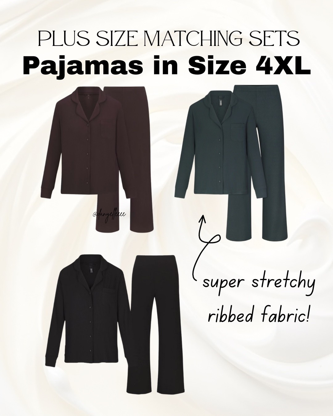 the comfiest plus size pajamas 🤍 these sell out often (then get restocked) but I’m adding multiple stores you can find them at! 

True 4XL sizing, super stretchy ribbed fabric, and the perfect matching set for cozy nights in. These are my winter go to!

#LTKSaleAlert #LTKPlusSize #LTKOver40