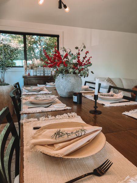 Our tablescape for thanksgiving. Table is restoration hardware and I linked everything else xx