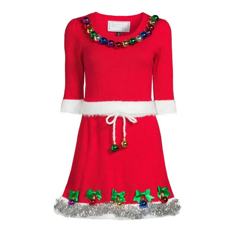 Derek Heart Juniors Christmas Ornament Sweater and Skirt Set, 2-Piece | Walmart (US)