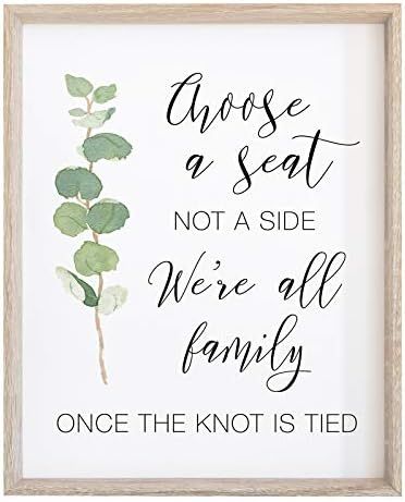 Choose A Seat Not a Side Sign for Wedding Ceremony | Watercolor Eucalyptus Greenery on Thick Cardsto | Amazon (US)