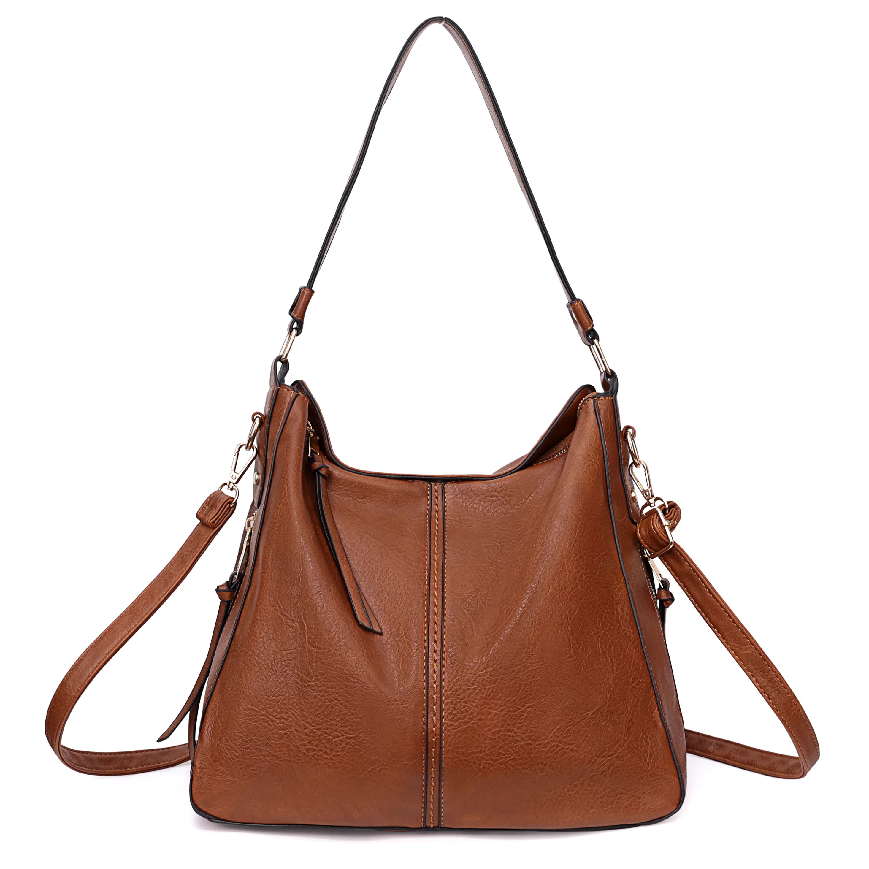 FAMITION Hobo Bags for Women Leather Tote Fashion Handbags Large Shoulder Bag Crossbody Purses - ... | Walmart (US)