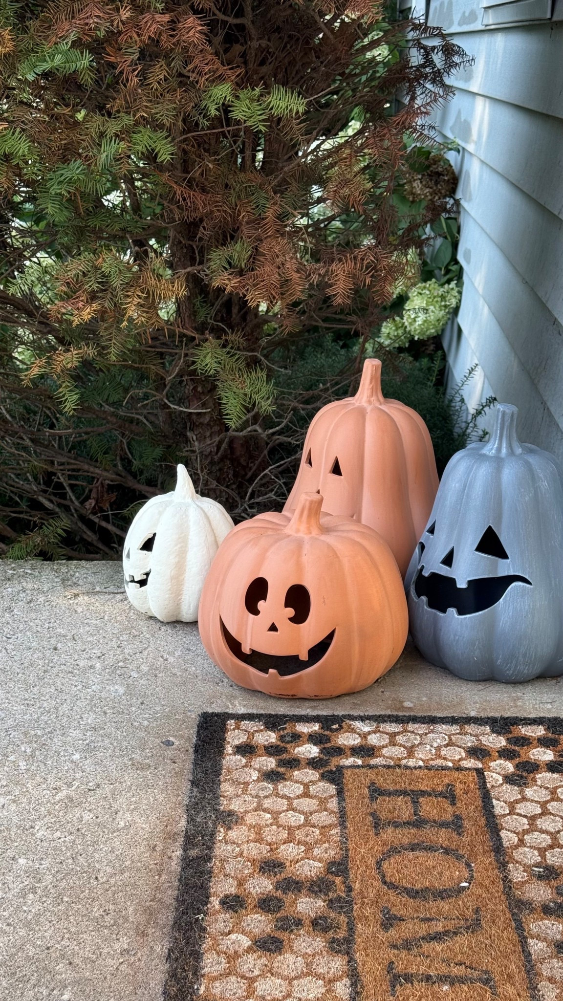 Front porch ready for spooky season 🎃✨ These Walmart Halloween pumpkins are everything — the perfect mix of cozy and spooky for fall. Affordable, durable, and so easy to style. Pair them with a cute doormat and you’ve got the perfect fall porch setup 🍂 #WalmartHalloween #HalloweenDecor #FallFrontPorch #LTKHome #LTKFinds #FallDecor #BudgetFriendlyDecor #WalmartFinds 

#LTKSeasonal #LTKHome #LTKFindsUnder50
