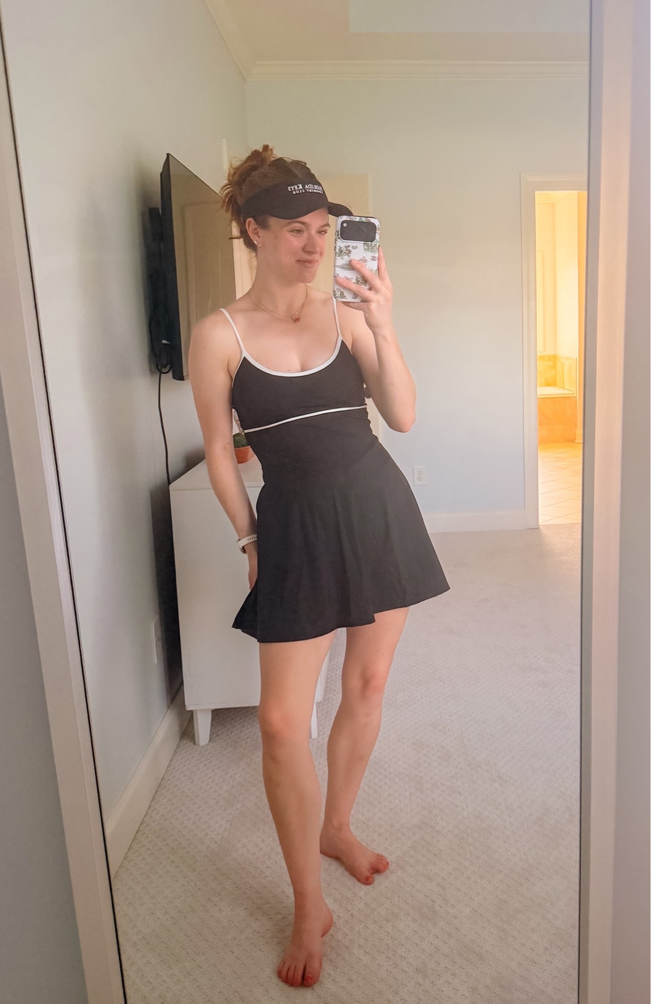 The comfiest tennis dress for early morning walks! Snagged this one from Amazon - love the white trim!!

#LTKootd #LTKActive