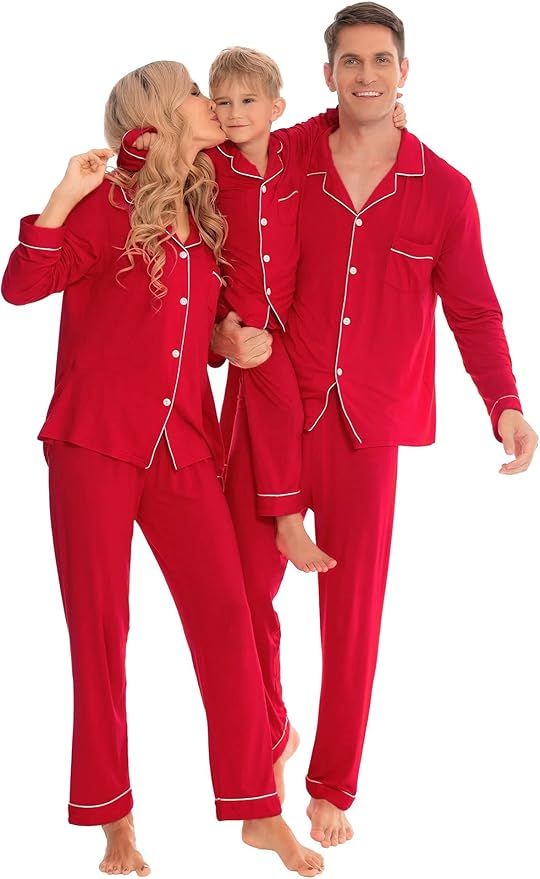 SWOMOG Matching Family Christmas Pajamas Set Long Sleeve Festival Party Pj Sets Holiday Warm Slee... | Amazon (US)