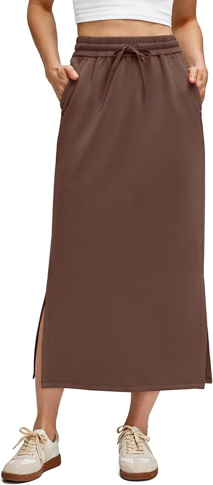 G4Free Smoofit Maxi Skirt for Women Modal Soft Drawstring Summer Casual Long Skirts Side Slits Lo... | Amazon (US)