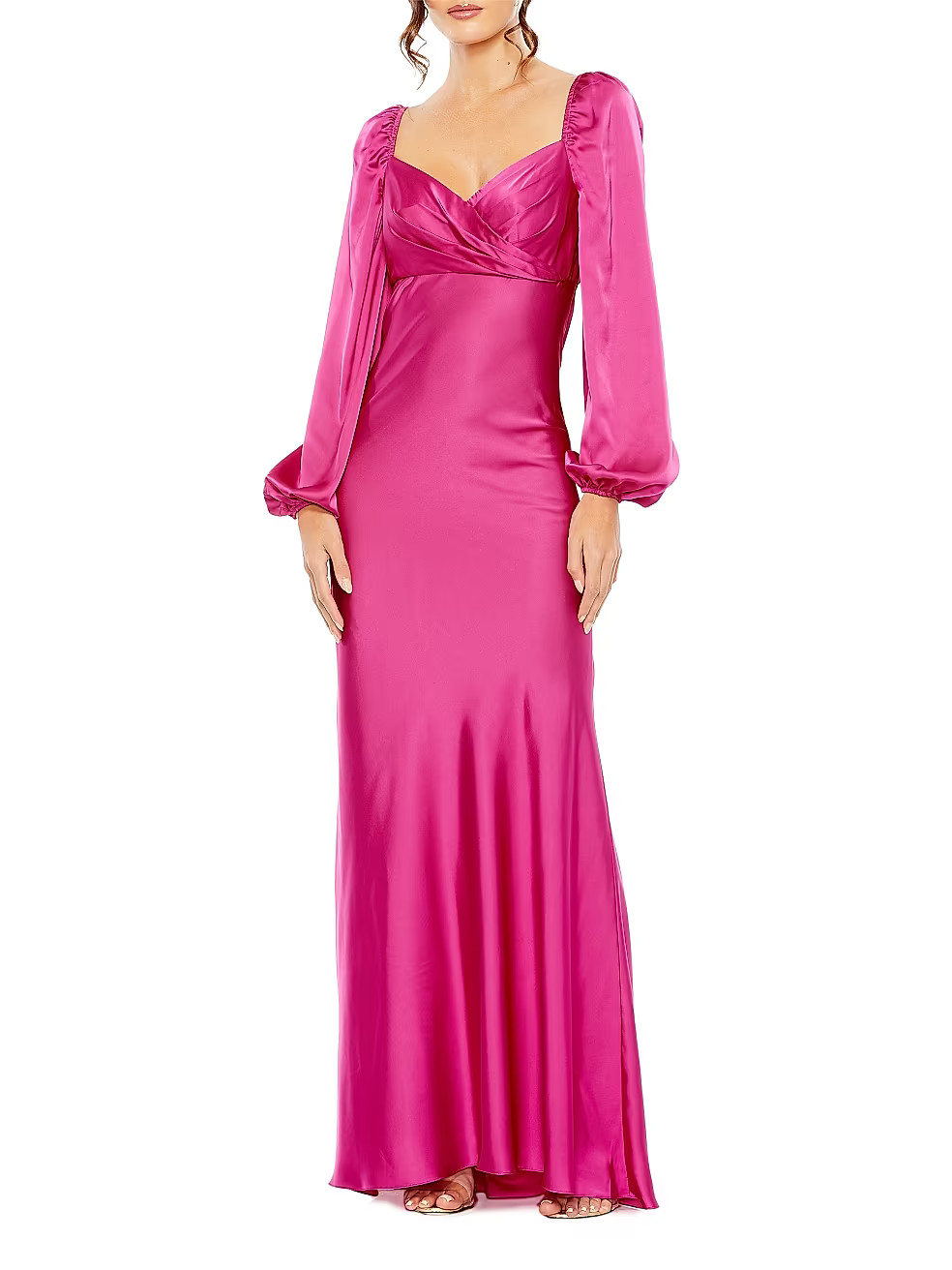 Ieena Satin Puff-Sleeve Gown | Saks Fifth Avenue